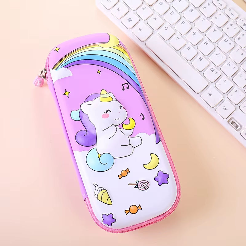 3D Pencil Case Cute Stationery Box EVA Pencil Box Cartoon Animal Pen Case Girls Pencil Case Children School Supplies Storage Box