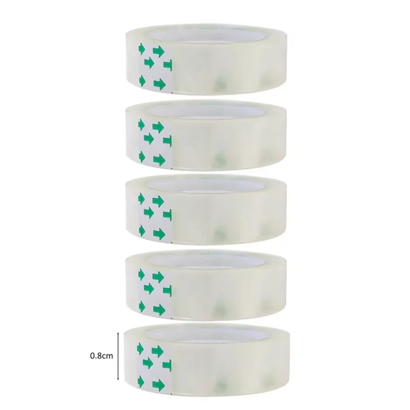 5-1Pcs 18/12/8Mm Transparent Adhesive Tape Pack Tools Stationery Office School Supplies Students Adhesive Tape Packing