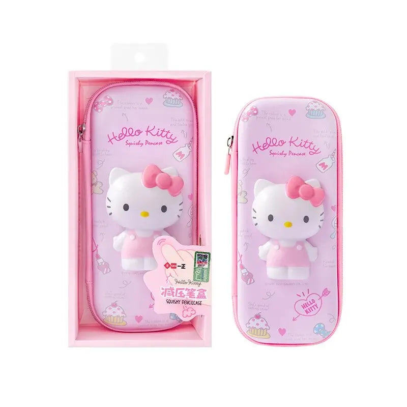 3D Decompression Sanrio Series Kuromi Stationery Set Cute Cartoon Pencil Case Large Capacity Student Supplies Stress Reliving