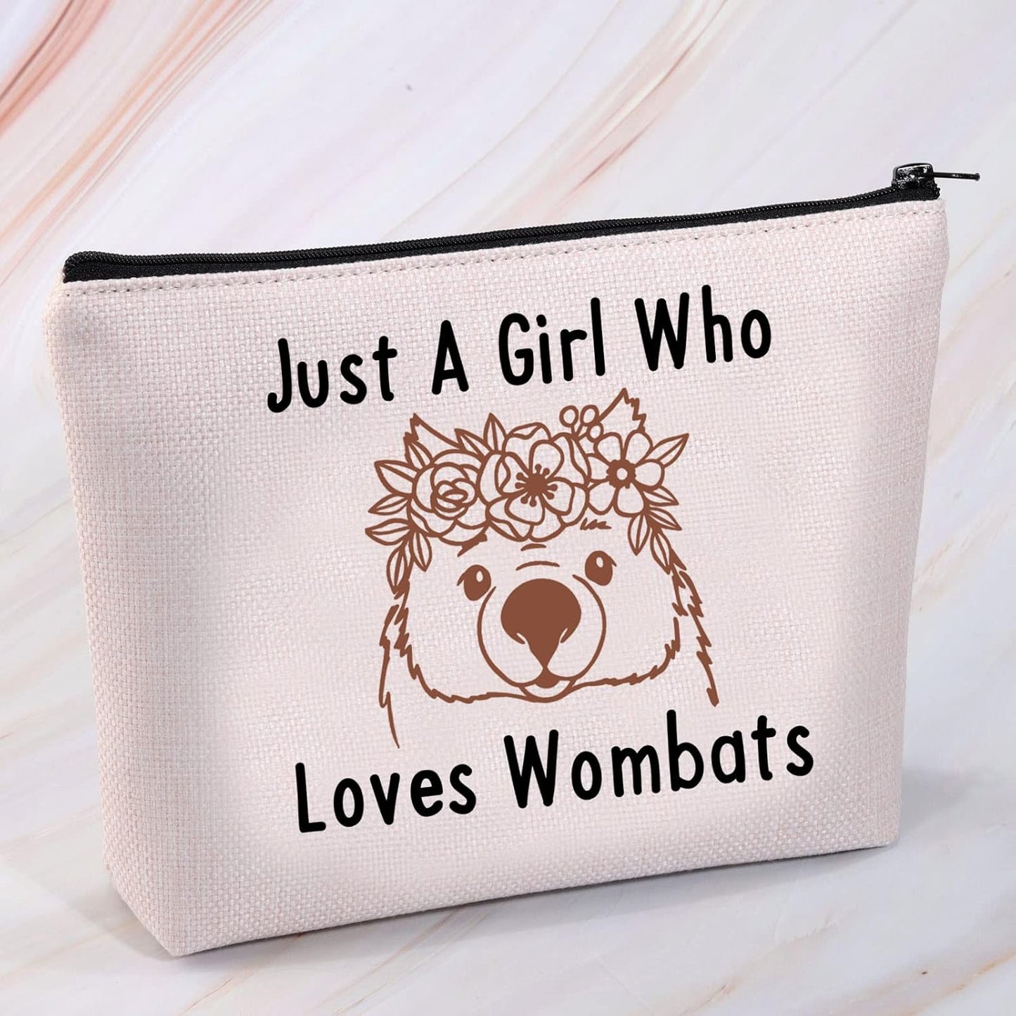 Wombat Lover Gift Wombat Cosmetic Makeup Bag Who Loves Wombats Travel Zipper Pouch Wombat Australian Marsupial Gift (Loves Wombats Bag)