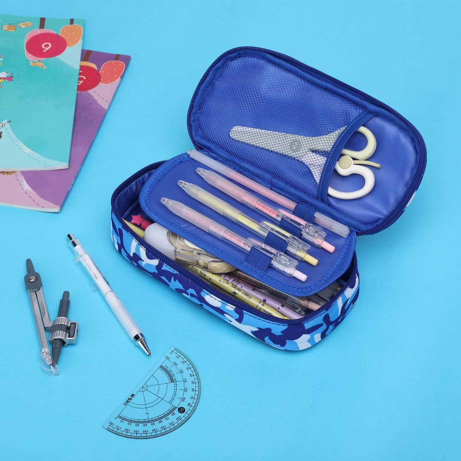 Pencil Case Box Bag School Pen Pouch for Little Girls Boys Toddler Kids Preschool Kindergarten Elementary (Camouflage)
