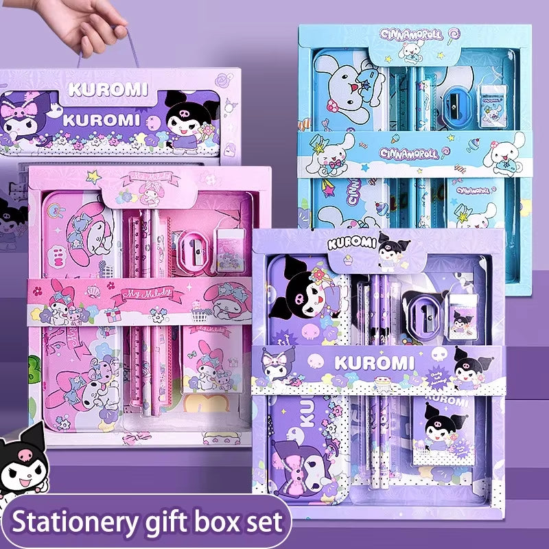 Kuromi Stationery Set Cartoon Gift Box Creative Learning Stationery Pencil Eraser Set Children Term Begins Birthday Toys