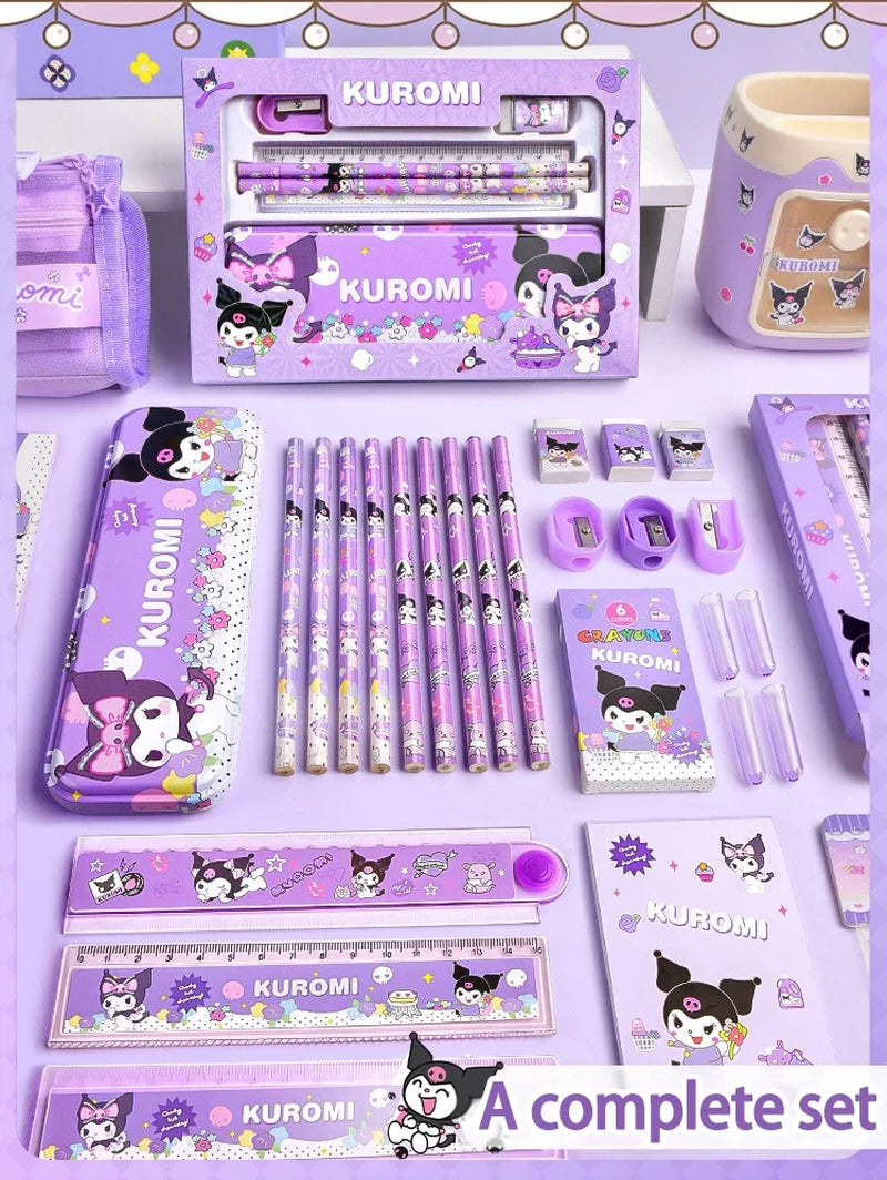 Kuromi Stationery Set Cartoon Gift Box Creative Learning Stationery Pencil Eraser Set Children Term Begins Birthday Toys