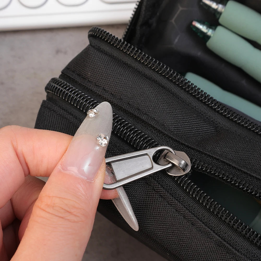 Large Capacity Black Simple Pencil Case Marker Pen Refillls Eraser Stationery Storage Pouch Bag School Office Organizer