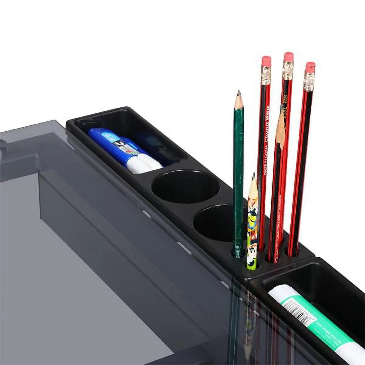 Adjustable Desktop Craft Table with Drawers, Black