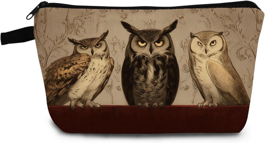 Owl Gift Owls Makeup Bag Cute Small Organizer Bag with Zipper Owl Print Cosmetic Bag Birthday Gifts for Owl Lovers Women Sisters Friends