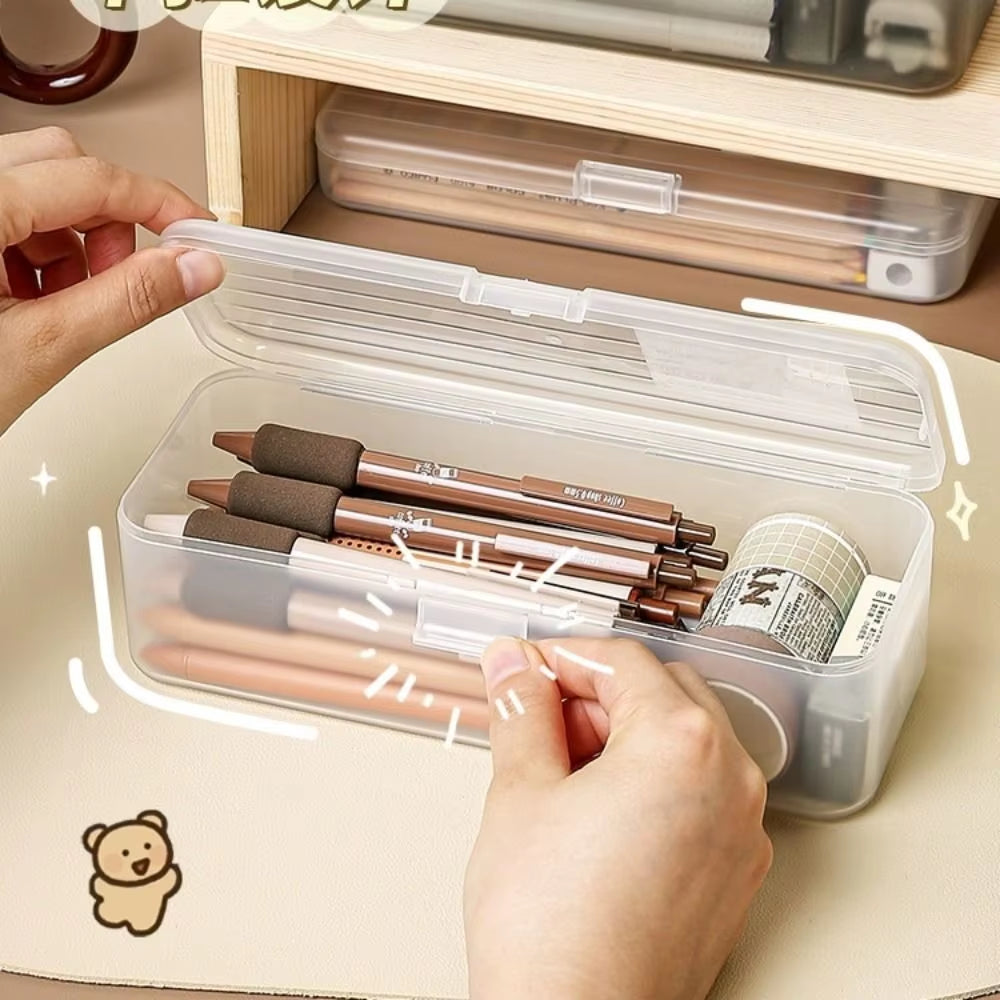 Large Capacity Transparent Stationery Case Pencil Storage Colour Pencil Storage Children'S Crayon Painting Sketching Pencil Bag