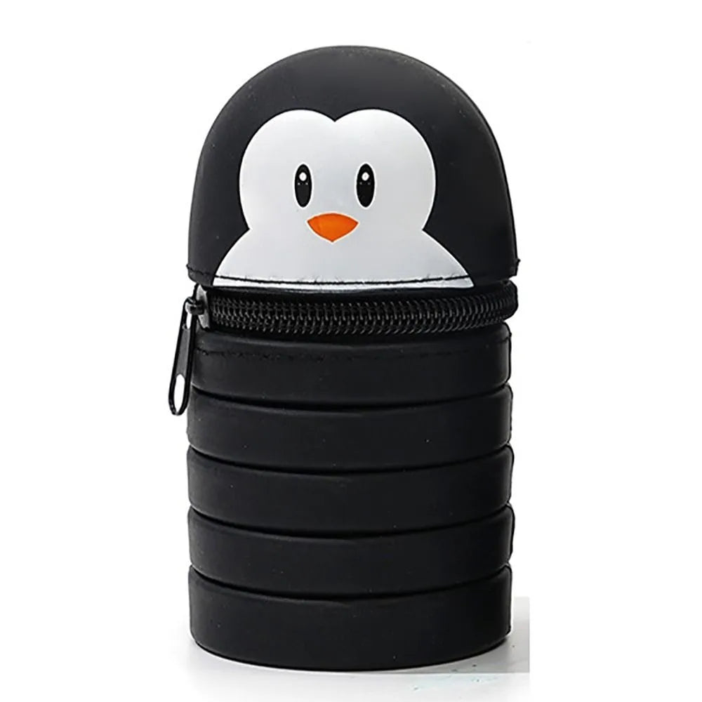 With Zipper Silicone Pencil Case Cartoon Silicone Animal Shape Pen Pouch Desk Organizer Stationery Stationery Storage Bag