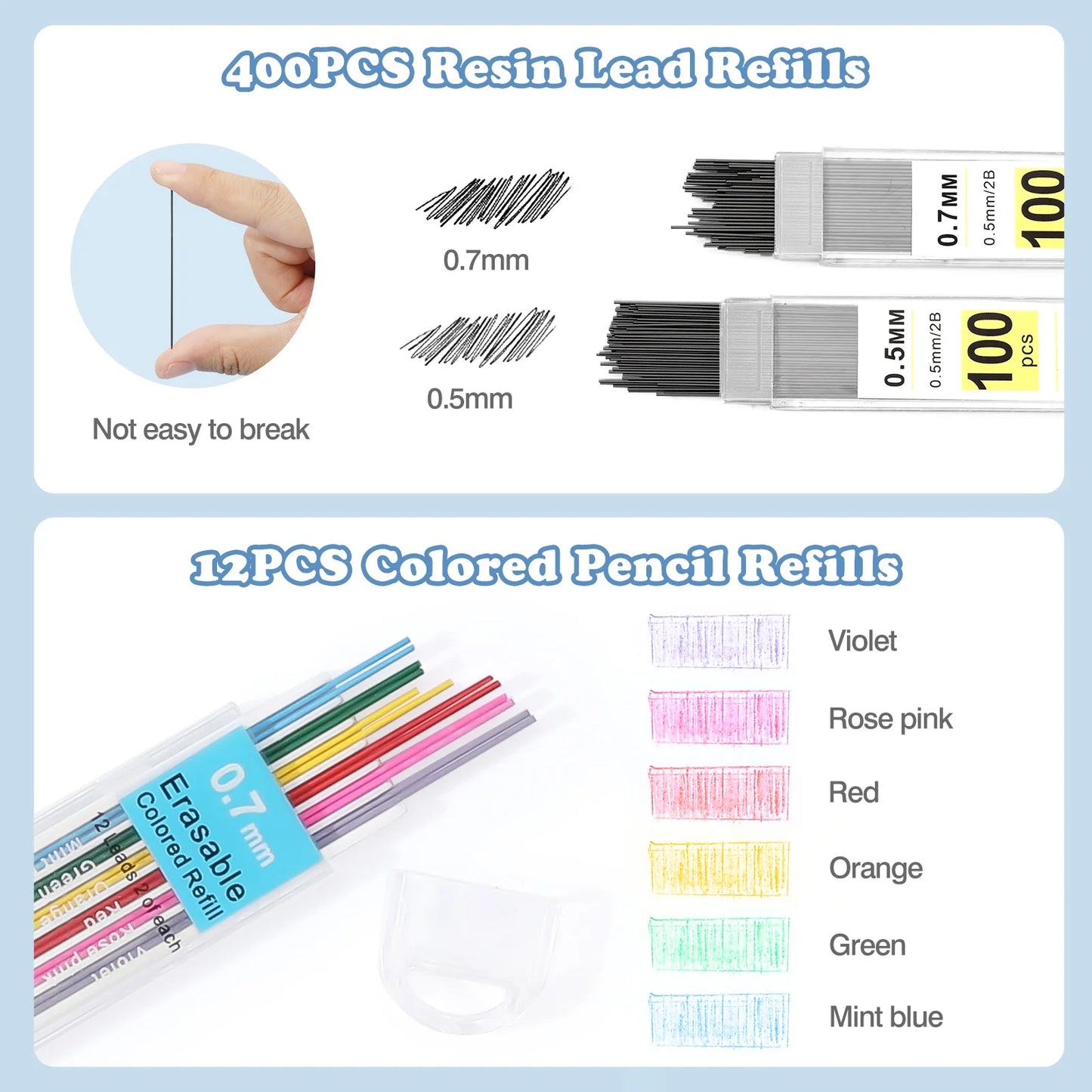 60Pcs Aesthetic School Supplies with Pencil Case for Students Stationary College Essentials, Blue