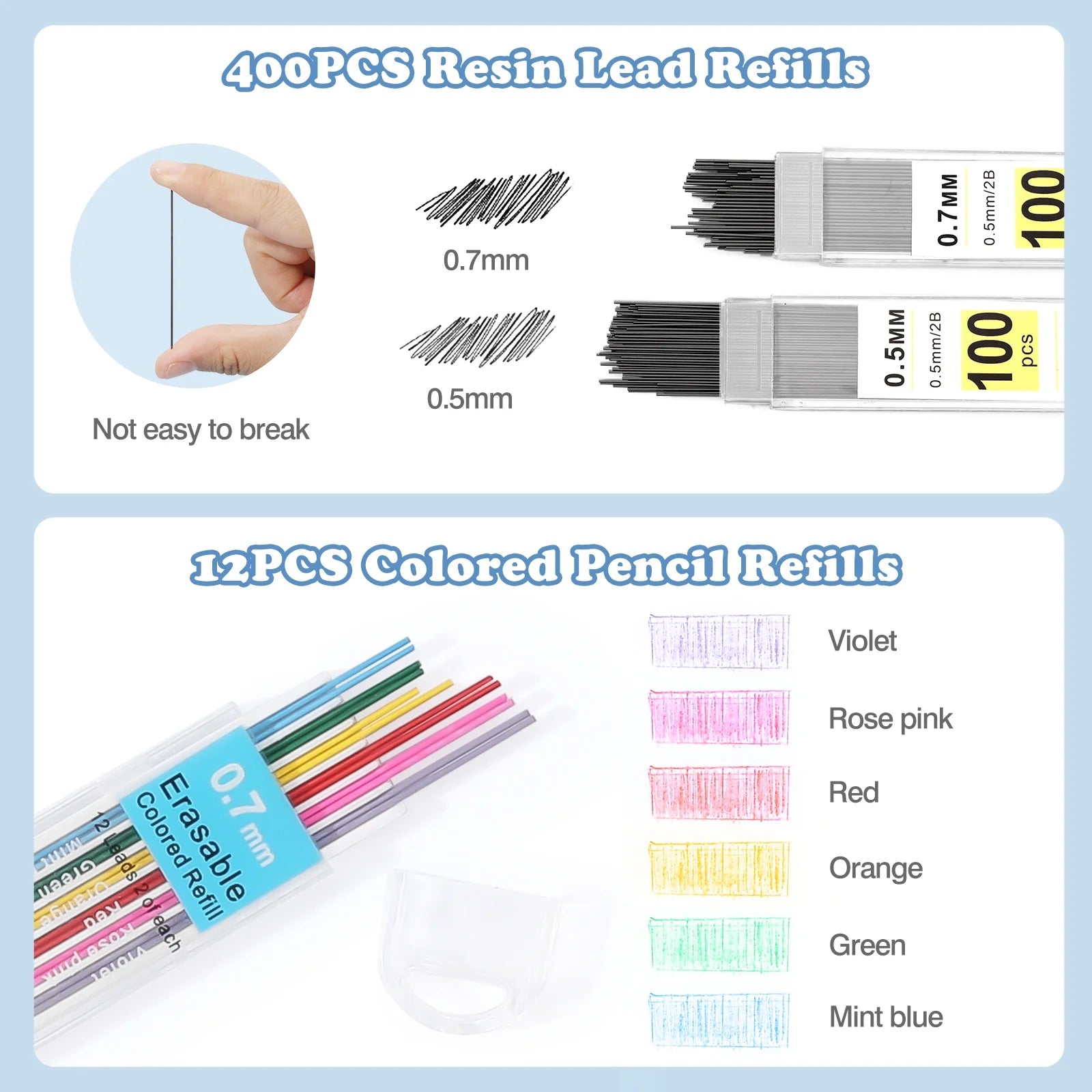 60Pcs Aesthetic School Supplies with Pencil Case for Students Stationary College Essentials, Blue