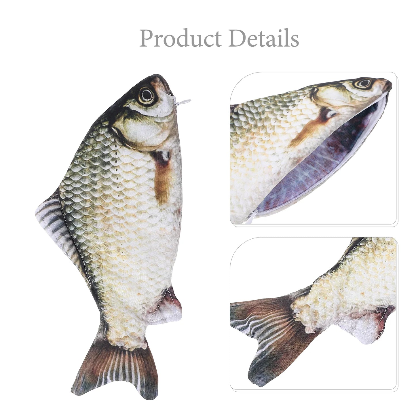1Pc Fish Shaped Pencil Pouch Simulated Fish Pen Bag Pencil Case Novelty Clutch Pouches Coin Purse Funny Travel Pencil Bags