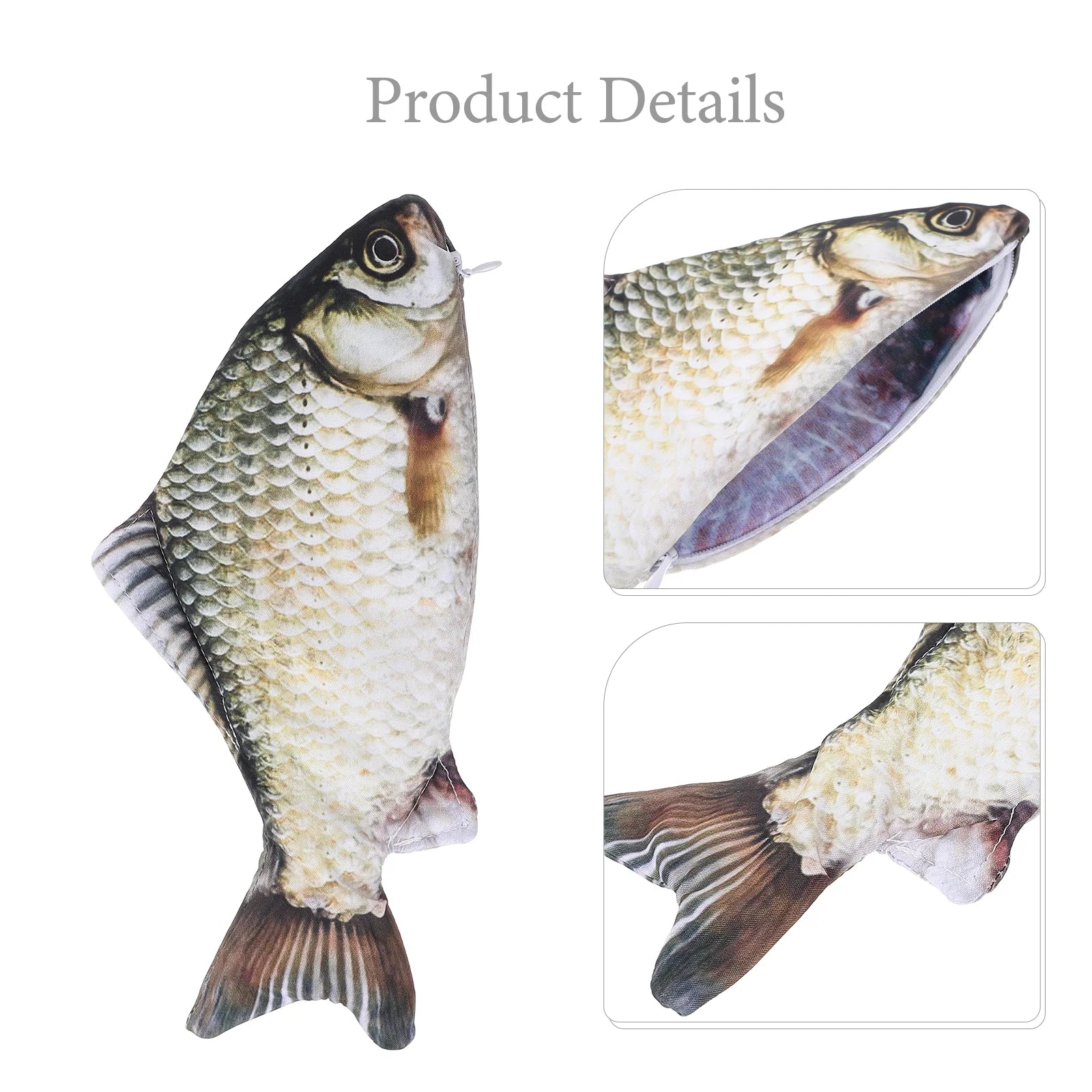 1Pc Fish Shaped Pencil Pouch Simulated Fish Pen Bag Pencil Case Novelty Clutch Pouches Coin Purse Funny Travel Pencil Bags