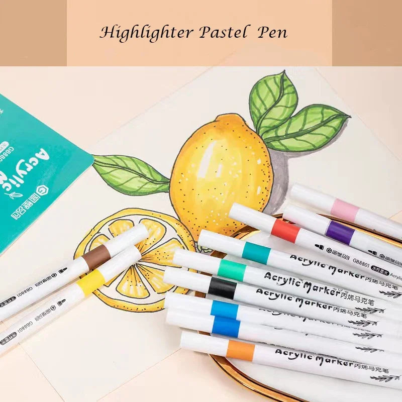 12/24/48/48Pcs/Set Colorful Highlighter Pastel Pen Art Marker Painting Pastel Water Based Drawing School Stationery Art Supplies