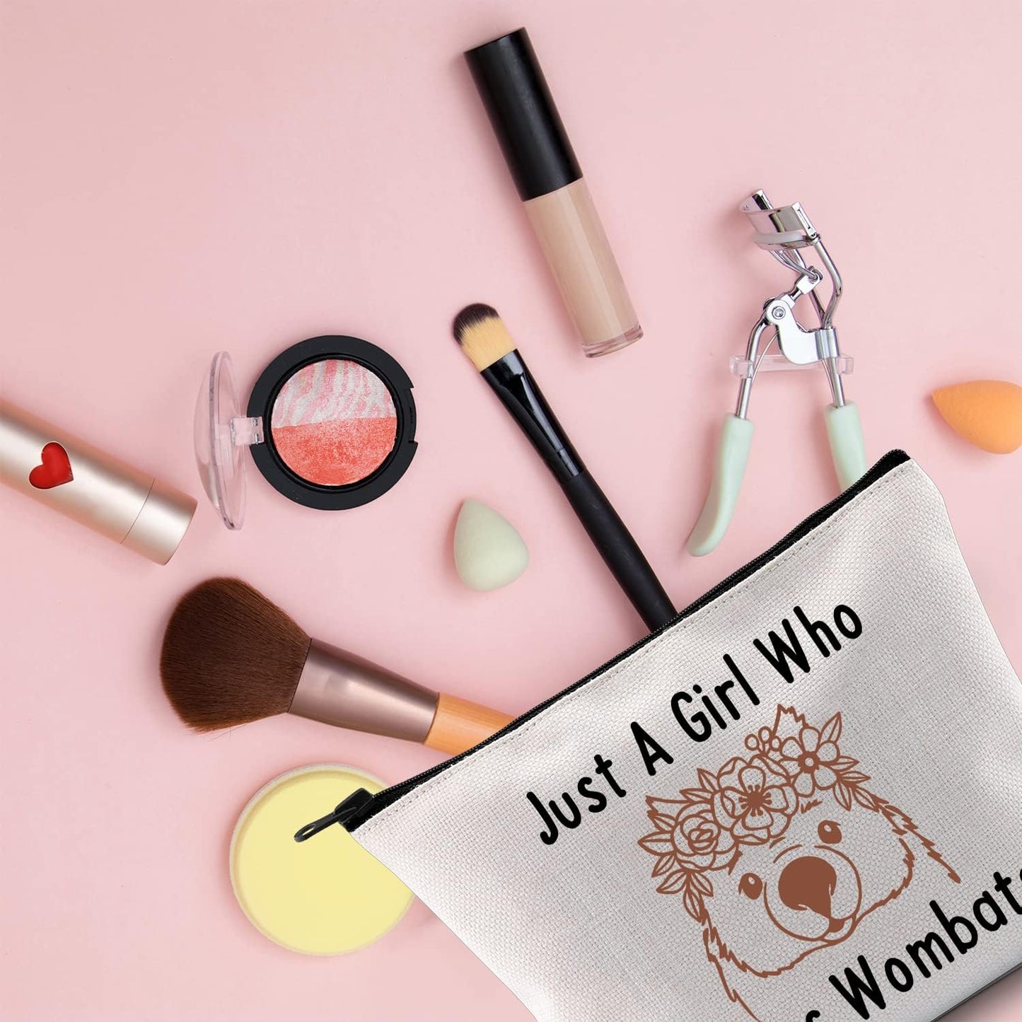 Wombat Lover Gift Wombat Cosmetic Makeup Bag Who Loves Wombats Travel Zipper Pouch Wombat Australian Marsupial Gift (Loves Wombats Bag)