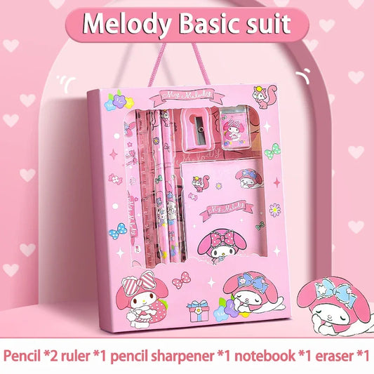 Kuromi Stationery Set Cartoon Gift Box Creative Learning Stationery Pencil Eraser Set Children Term Begins Birthday Toys