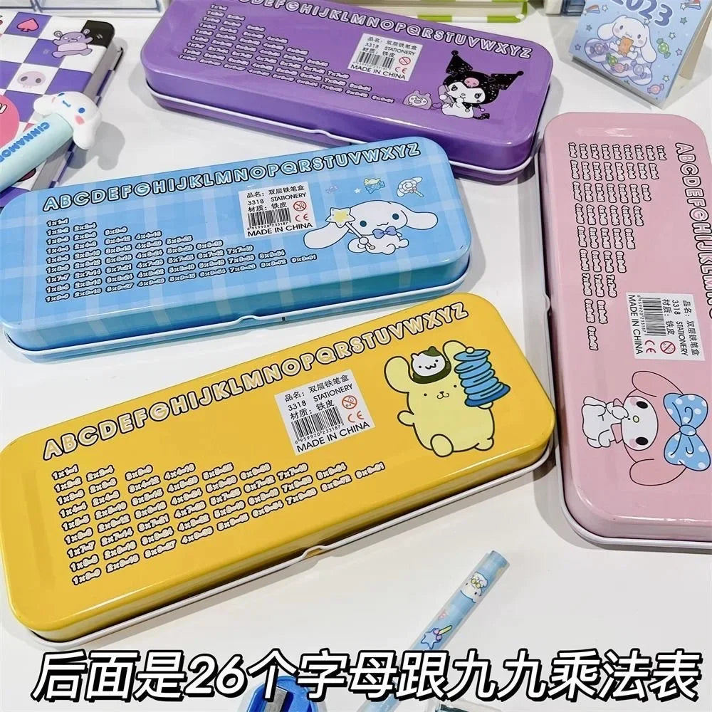 Cartoon Stationery Pen Box Melody Kuromi Hello Kitty Cinnamoroll Pochacco Pencil Box Kids Stationery Pencil Box Wholesale