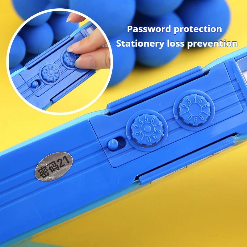New  Stationery Box Kuromi Melody Stationery Box Password Lock Multi Functional Large Capacity Pencil Box Children'S Gift