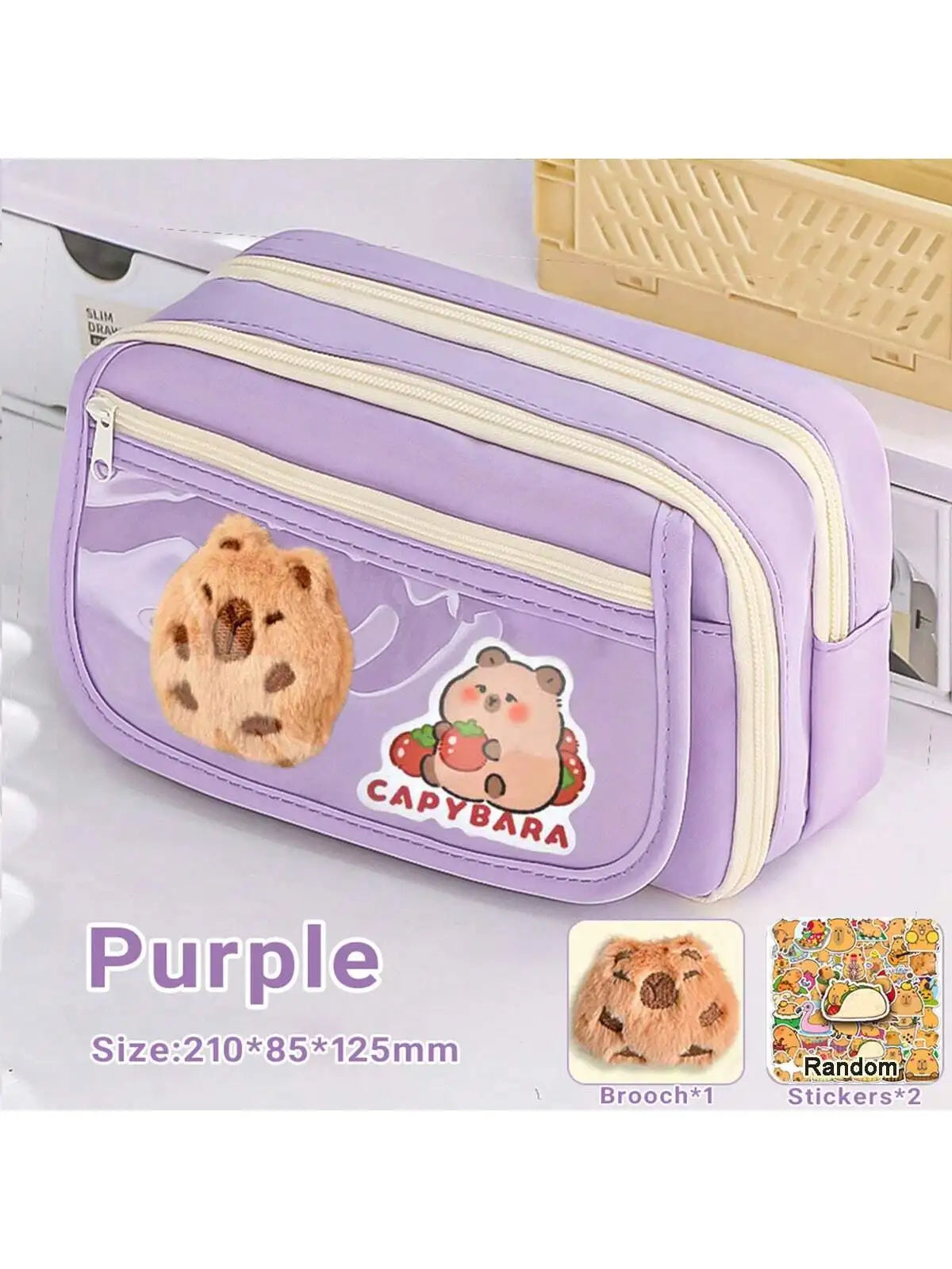 1Pc Large Capacity Pencil Case Flip Cover Stationery Pencil Bag Simple Stationery Storage Bag School Office Supplies Stationery