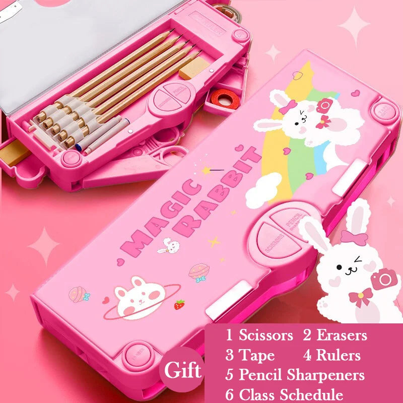 Kawaii Pencil Cases Multifunction Cute Pen Box Back to School Office Supplies for Girl Japanese Korean Storage Bag Stationery