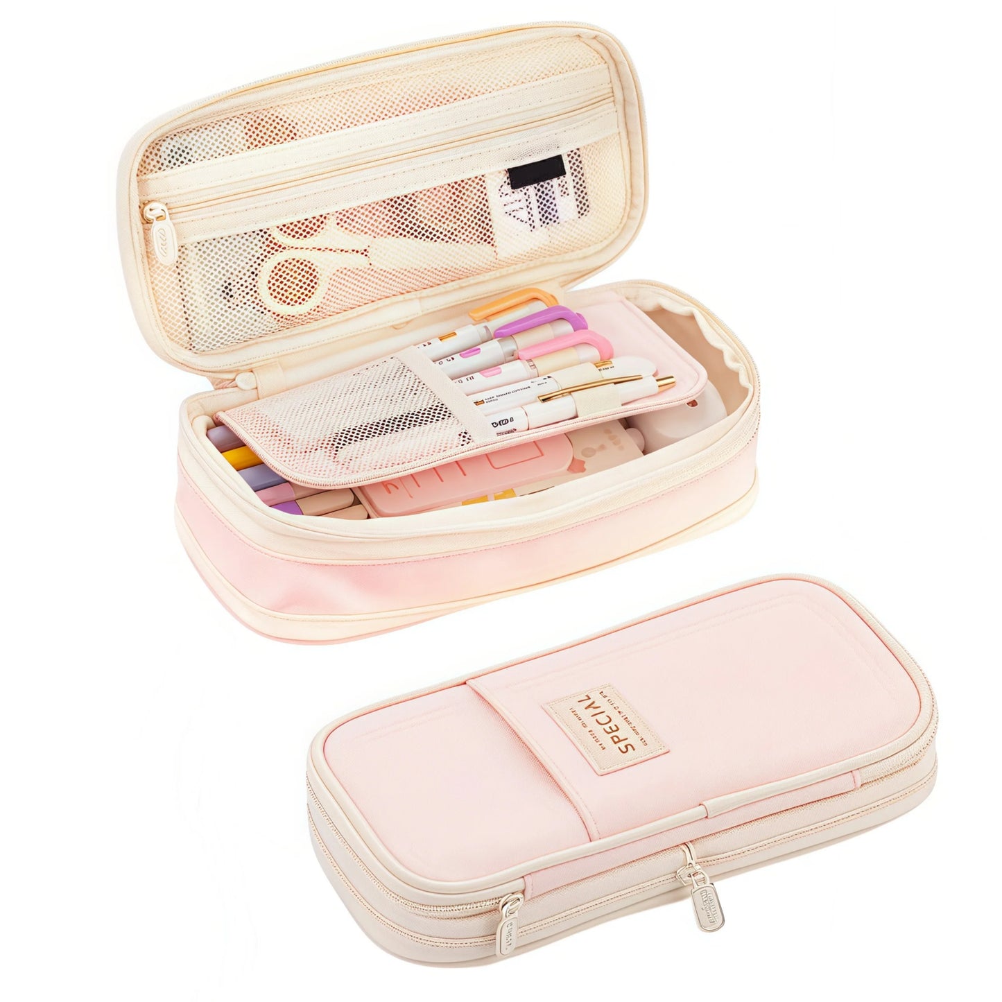 Large Capacity Simple Pencil Case Portable Aesthetic Pencil Bag Office Large Capacity Storage Bag Suitable for School Office
