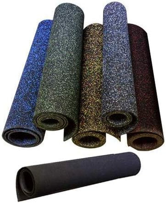 3/8In (9Mm) Thick 10% Green 4' X 6' Heavy Duty Rubber Rolls, Protective Exercise Mats, Home Gym Rubber Flooring