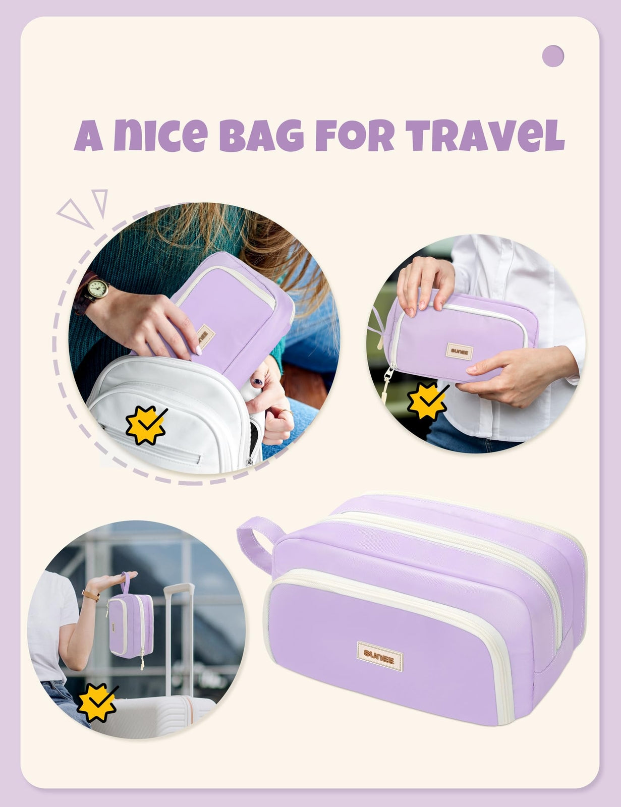 Cute Pencil Case, Aesthetic Pen Pouch with 3 Compartments, Kawaii Colored Lar...