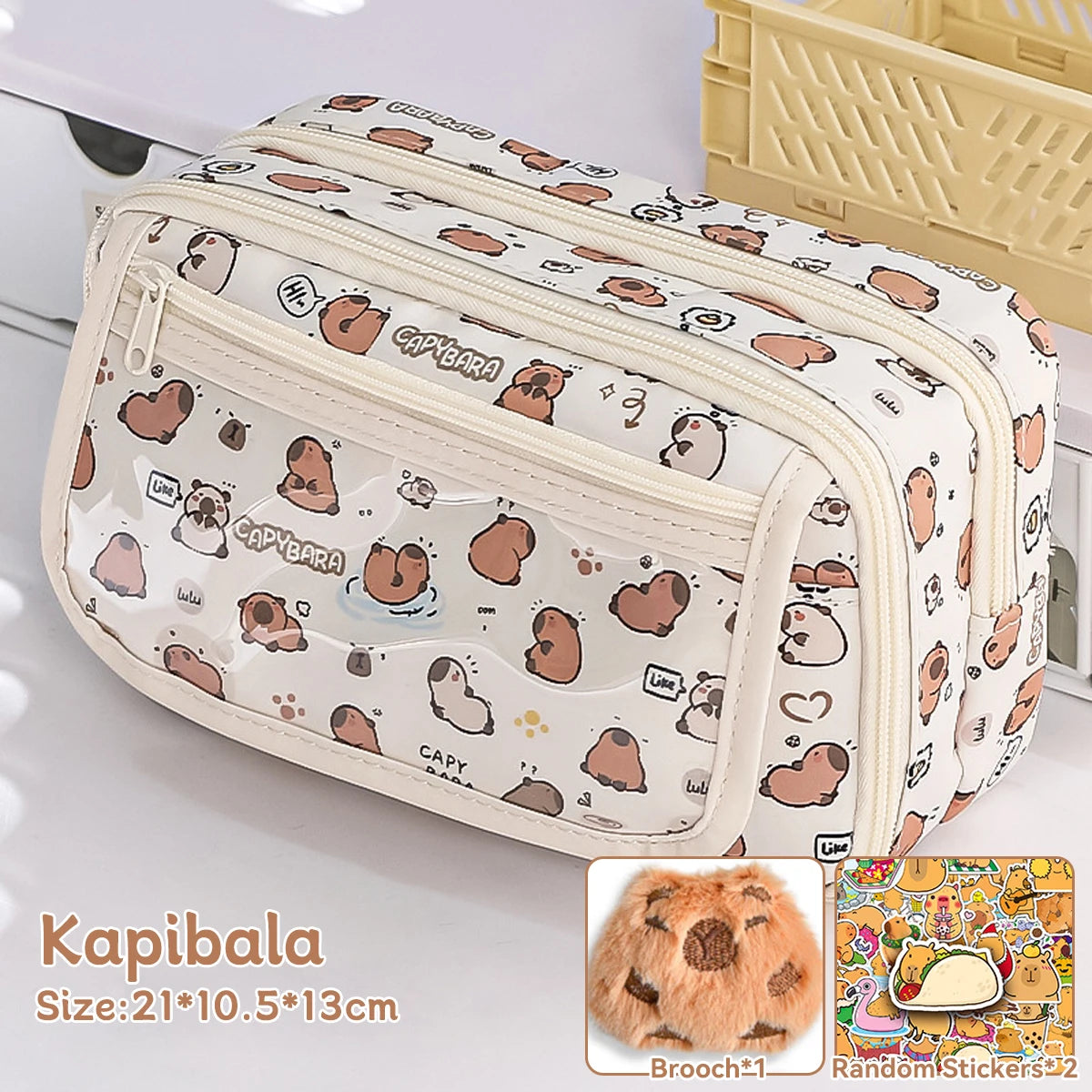 1Pc Large Capacity Pencil Case Flip Cover Stationery Pencil Bag Simple Stationery Storage Bag School Office Supplies Stationery