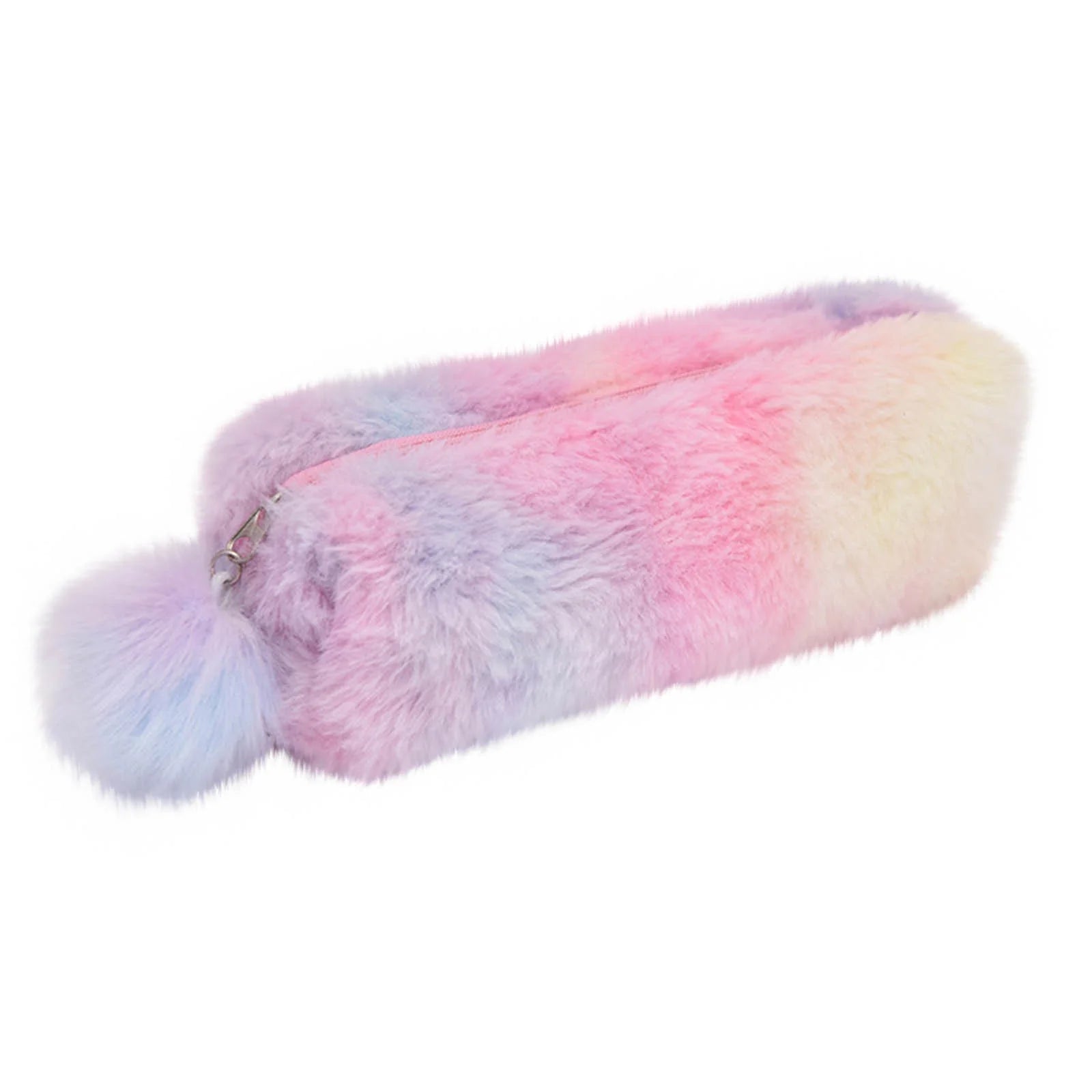 Back to Supplies, Gradient Bag Pouch Capacity Pencil Case Zipper Stationery Fleecy Hairball Large Office & Stationery Pencil Box,Pencil Case Bag