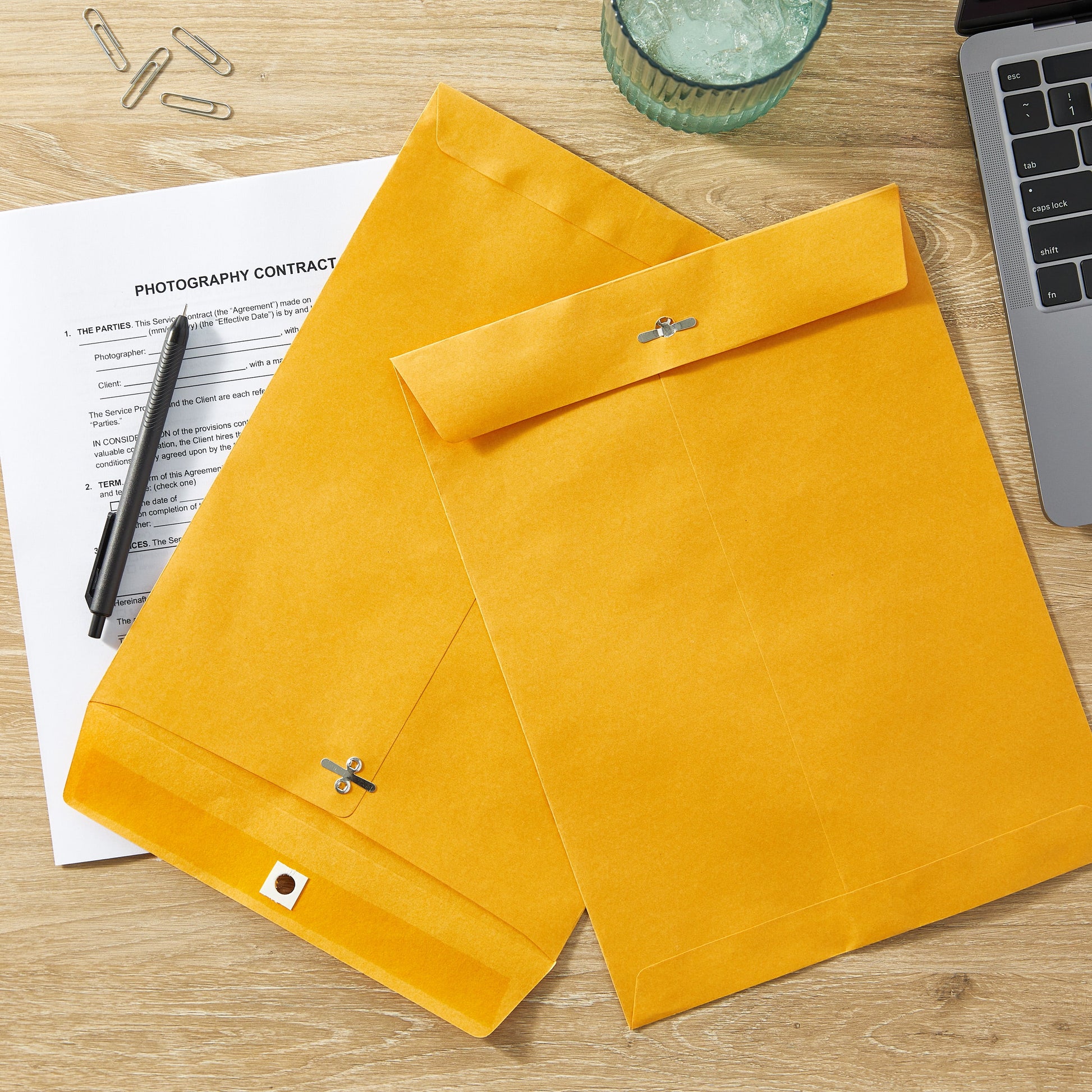Kraft Clasp Envelopes, 9 in X 12 In, 25 Count