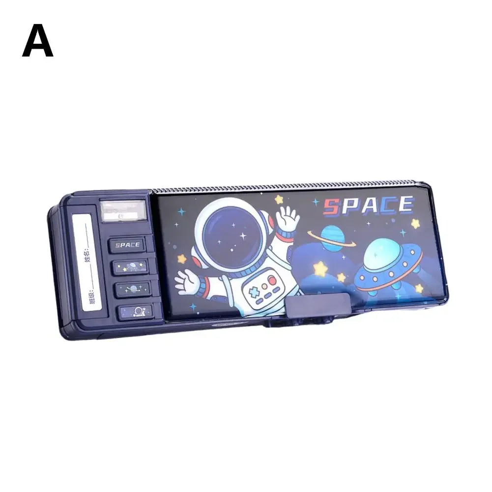 Student Multifunctional Double-Layer Stationery Box Case Pencil Student School Accessories Stationery Double-Layer Computer B7X9