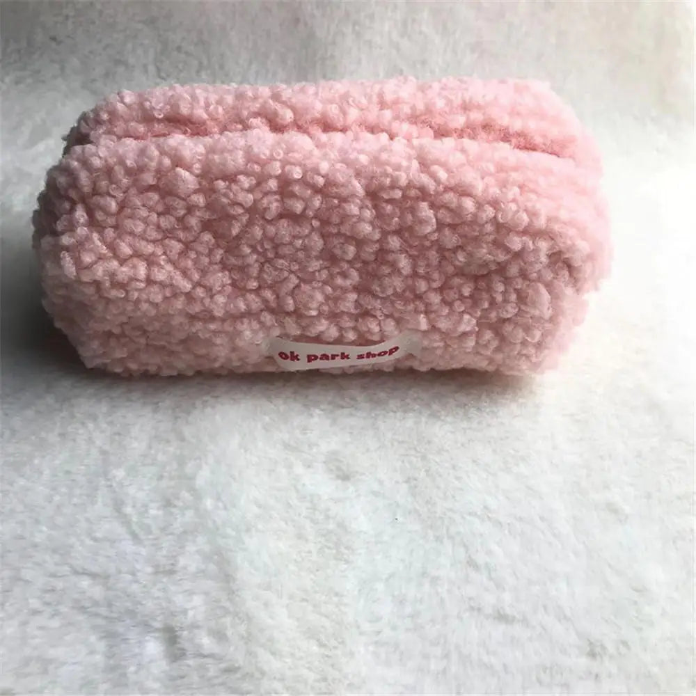 Puffs Cute Zipper Cosmetics Bag Korean Stationery Pen Case Large Capacity Women Travel Make up Toiletry Bag Washing Pouch