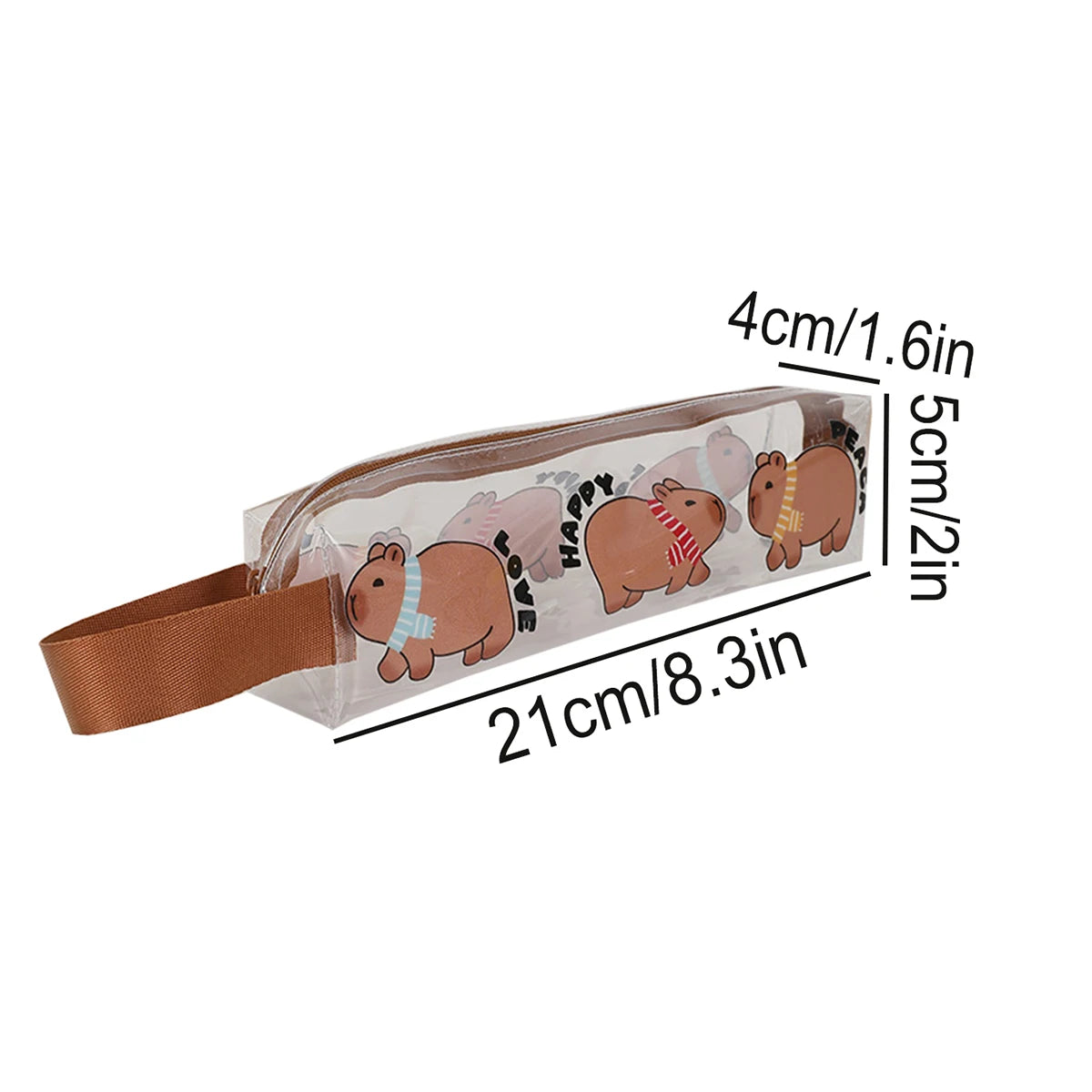 1 Animal Pattern Transparent Pencil Case, Beautiful and Cute Large-Capacity Study Stationery Storage Bag,Fashion Stationery Gift