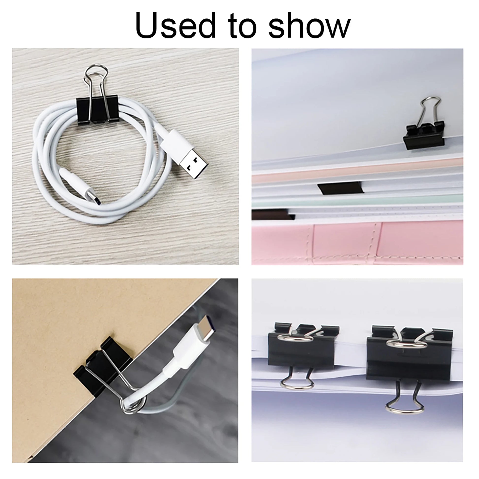 Pen + Gear Metal Binder Clips, Assorted Sizes, 200 Count, Black