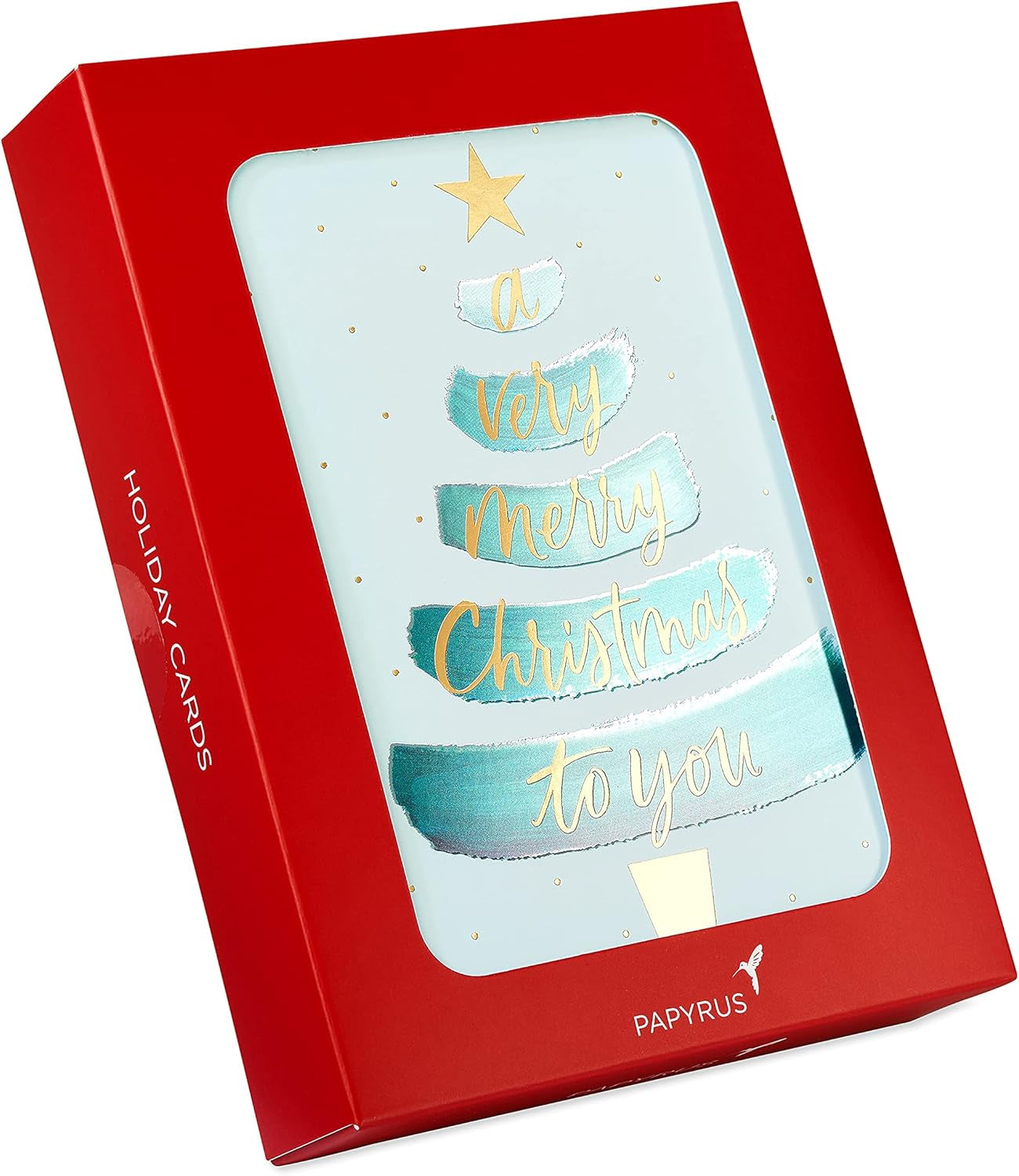 Boxed Christmas Cards with Envelopes, Joyful Holiday, Christmas Tree (14-Count)