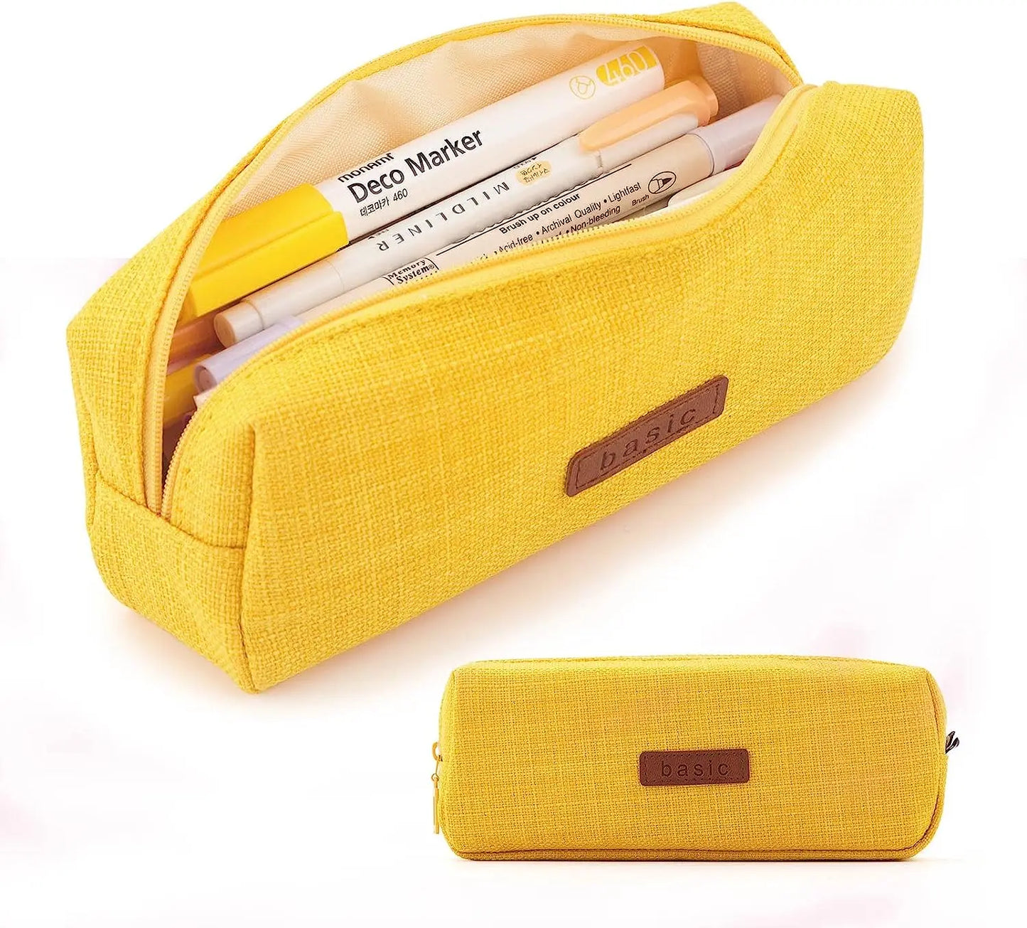 Canvas Pencil Case Student Pouch Coin Cosmetic Bag Office Stationery Organizer for Teen Girl Boy School Supplies