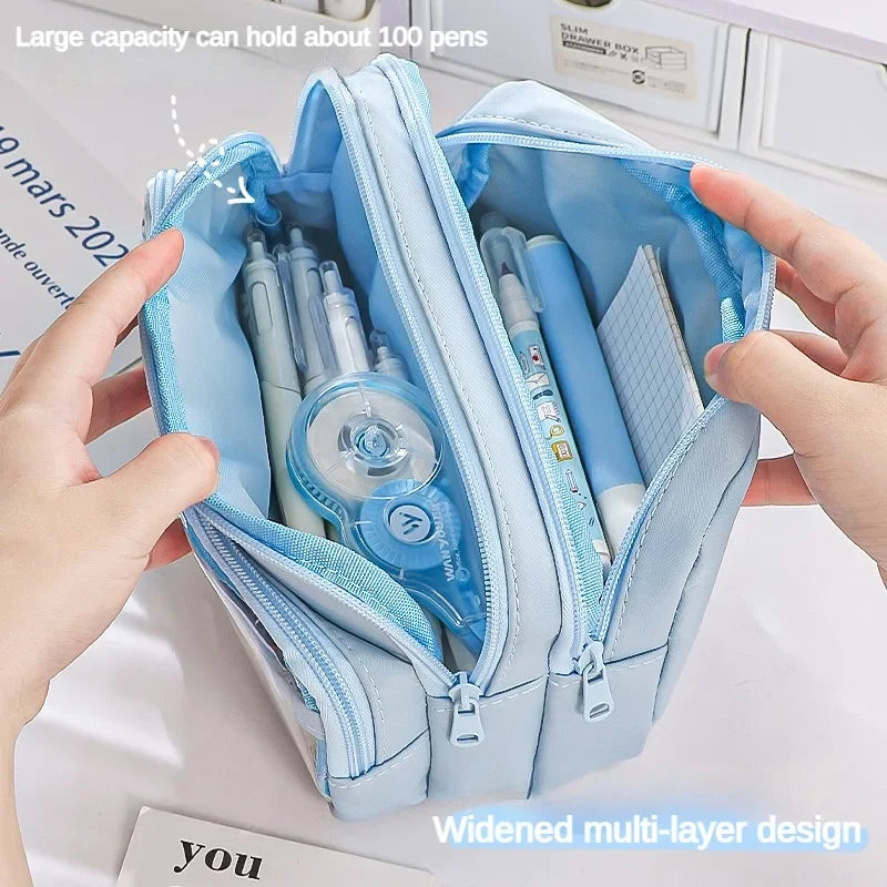 New Transparent Pencil Case Large Capacity Simple Pencil Case Multifunctional Student Stationery Storage Bag