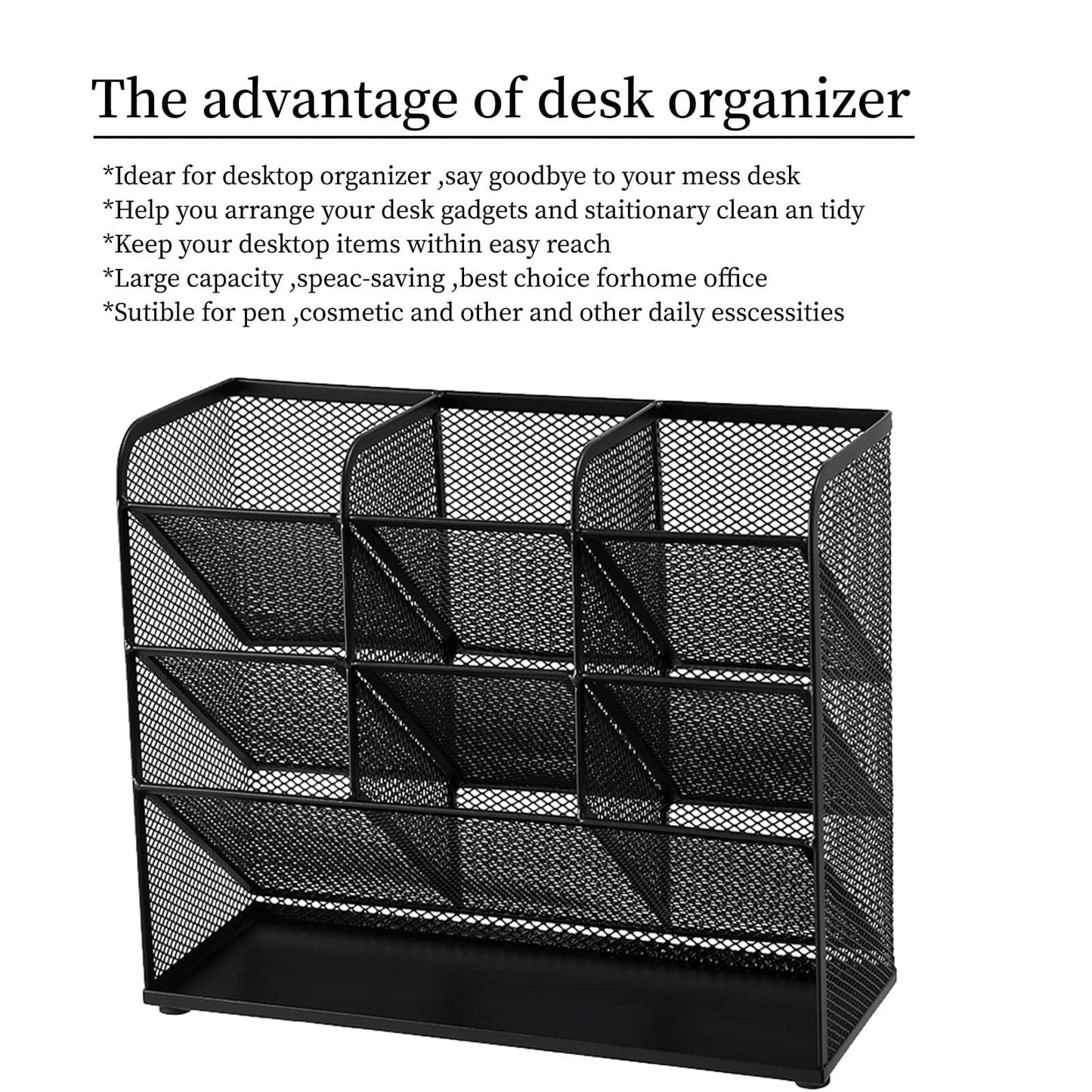 Desk Pen Organizer，Office Desktop Organizer Collection， Multi-Functional Pen Holder, 1 Pack