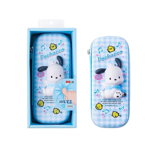 3D Decompression Sanrio Series Kuromi Stationery Set Cute Cartoon Pencil Case Large Capacity Student Supplies Stress Reliving