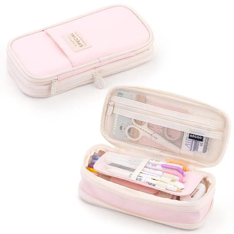 Kawaii Pencil Case Deformable Large Capacity Multi-Compartment Pen Pouch Desk Organizer School Supplies Cute Korean Stationery