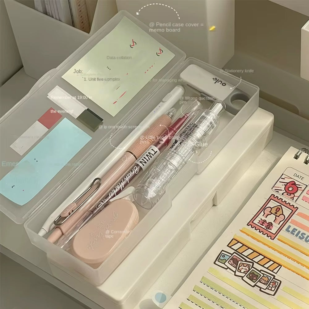 Large Capacity Transparent Stationery Case Pencil Storage Colour Pencil Storage Children'S Crayon Painting Sketching Pencil Bag