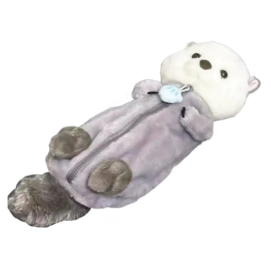1 Pcs Creative Sea Otter Plush Pencil Case Ins High-Attractive Pen Holder Cute Pencil Pouch Bag School Supplies Stationery