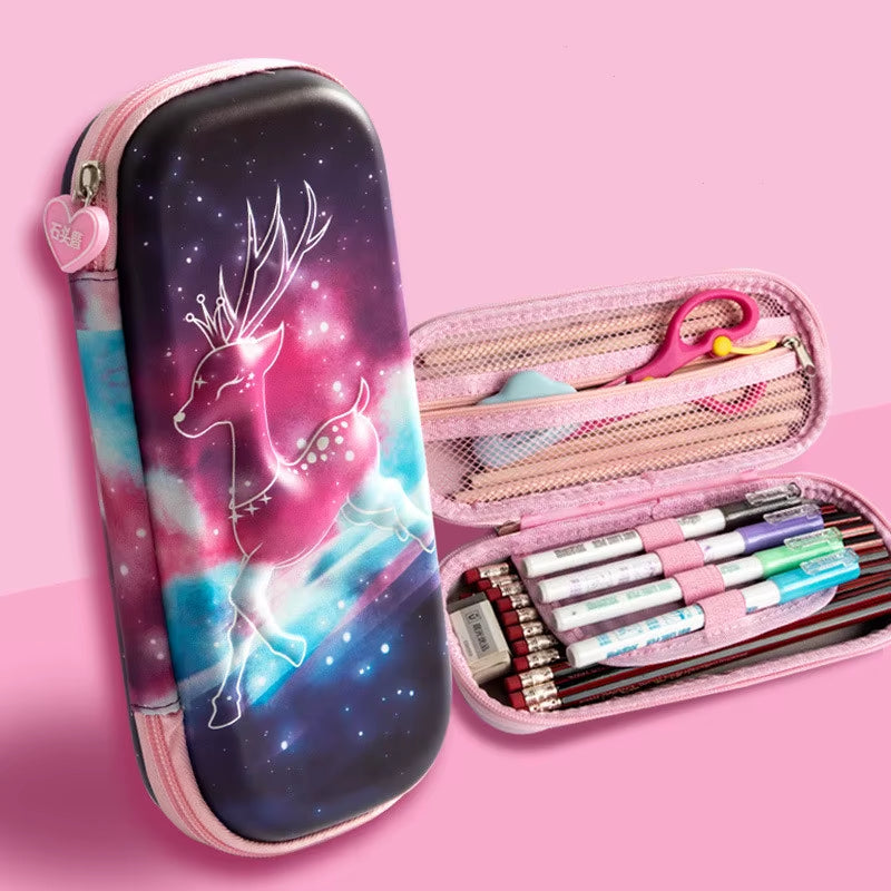3D Pencil Case Cute Stationery Box EVA Pencil Box Cartoon Animal Pen Case Girls Pencil Case Children School Supplies Storage Box