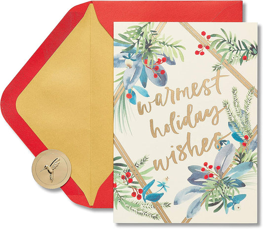 Holiday Cards Boxed with Envelopes, to a Wonderful Season, Warmest Holiday Wishes (14-Count)