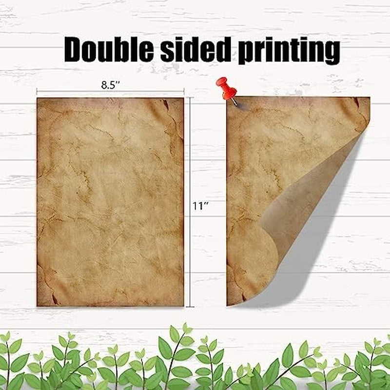 Stationary Paper 48 Pack Parchment Antique Colored Printed Paper, Stationery