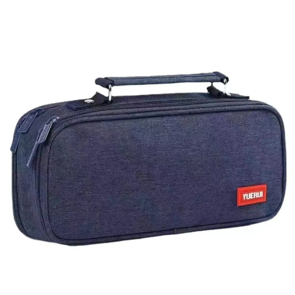 Portable Pen Storage Bag Large Capacity Durable Canvas Pencil Case 5 Layer Solid Color Student Stationery Boxes School Supplies