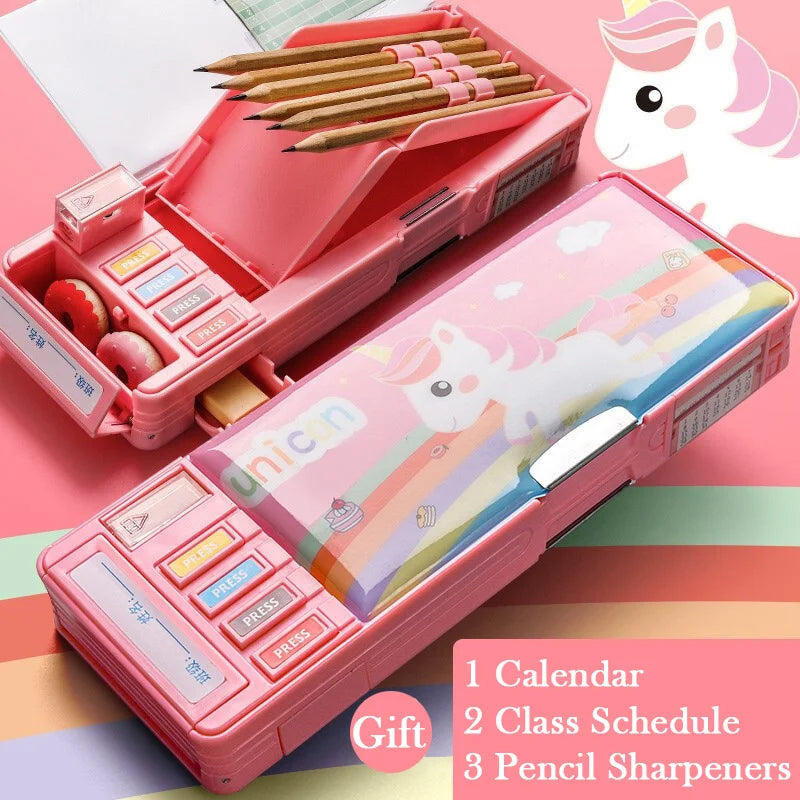 Kawaii Pencil Cases Multifunction Cute Pen Box Back to School Office Supplies for Girl Japanese Korean Storage Bag Stationery