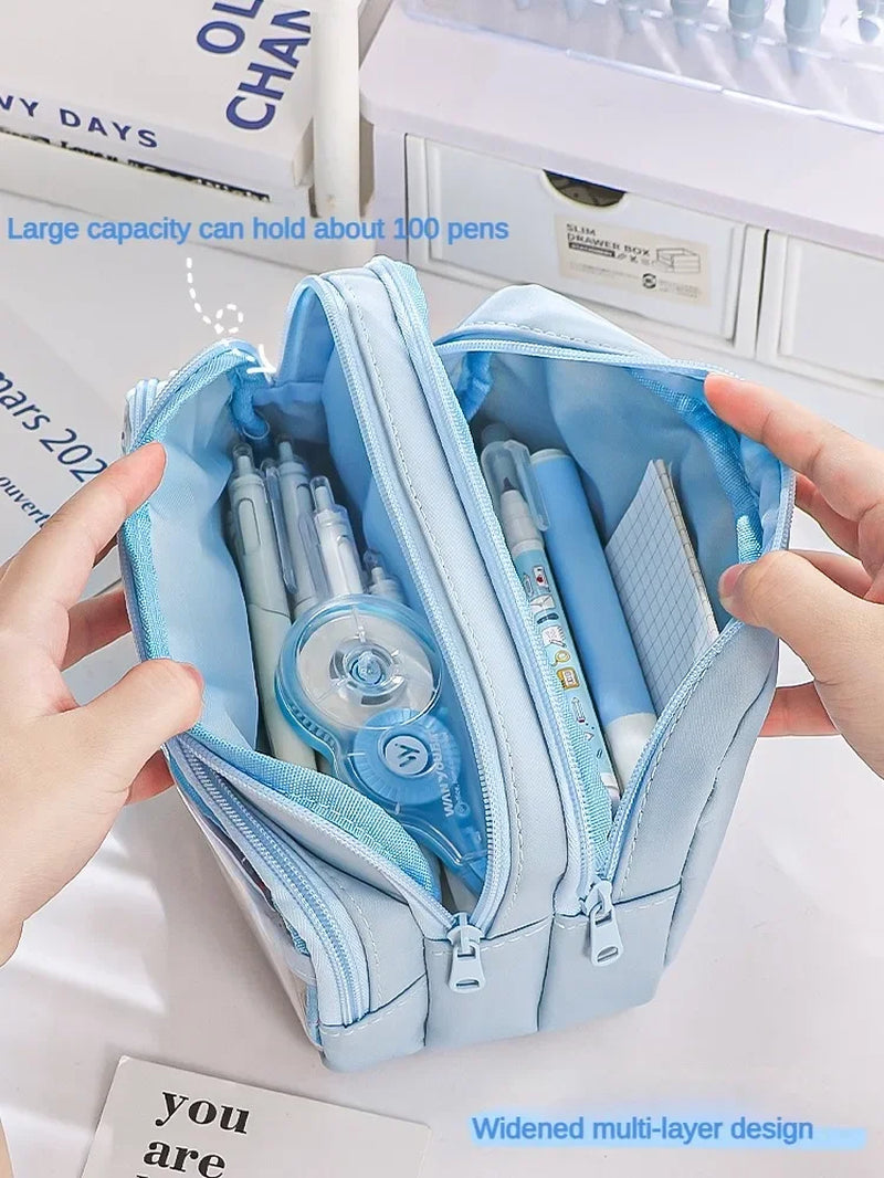 New Transparent Pencil Case Large Capacity Simple Pencil Case Multifunctional Student Stationery Storage Bag