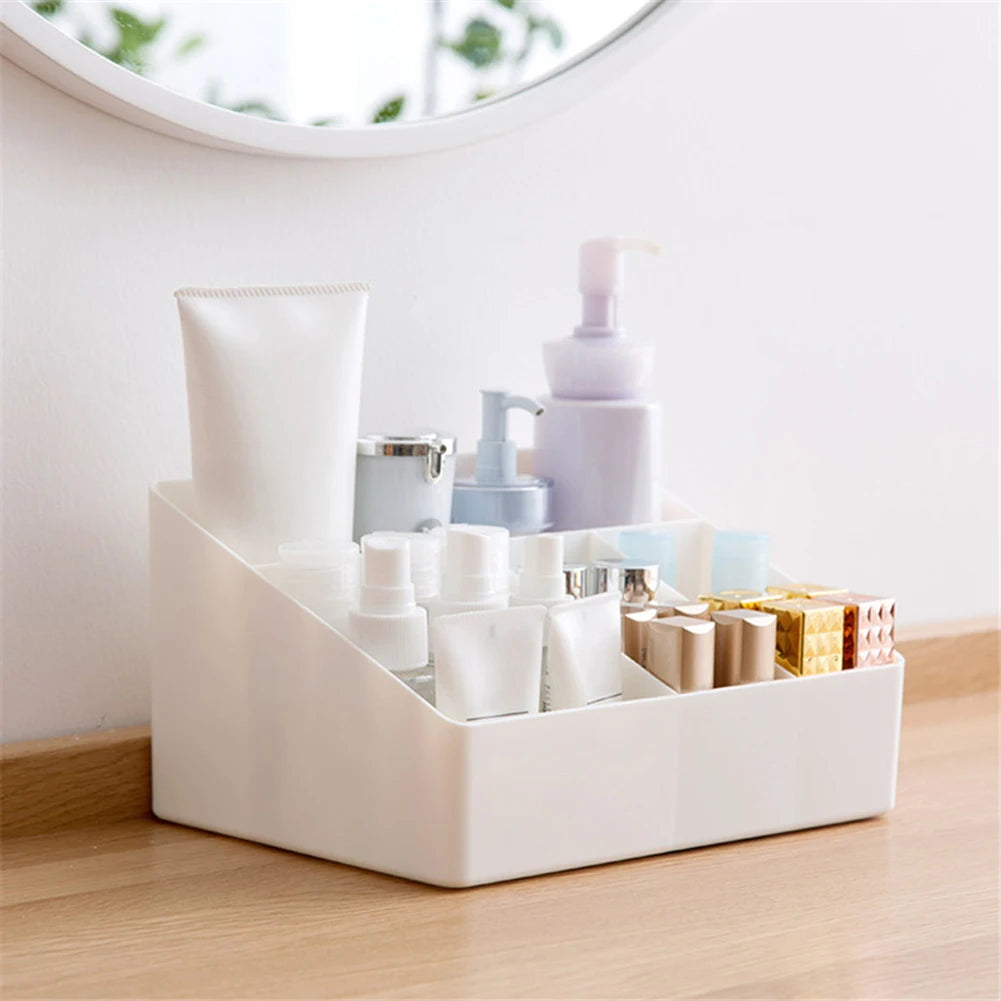 6 Grids Desk Makeup Organizer Cosmetic Storage Box Case Brush Lipstick Holder Skin Care Case Pen Pencial Stationery Storage Box