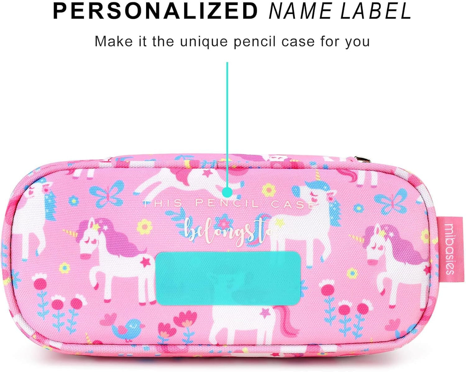 Girls Pencil Case for Kids, Multi-Slot Pencil Pouch, Flower Pink