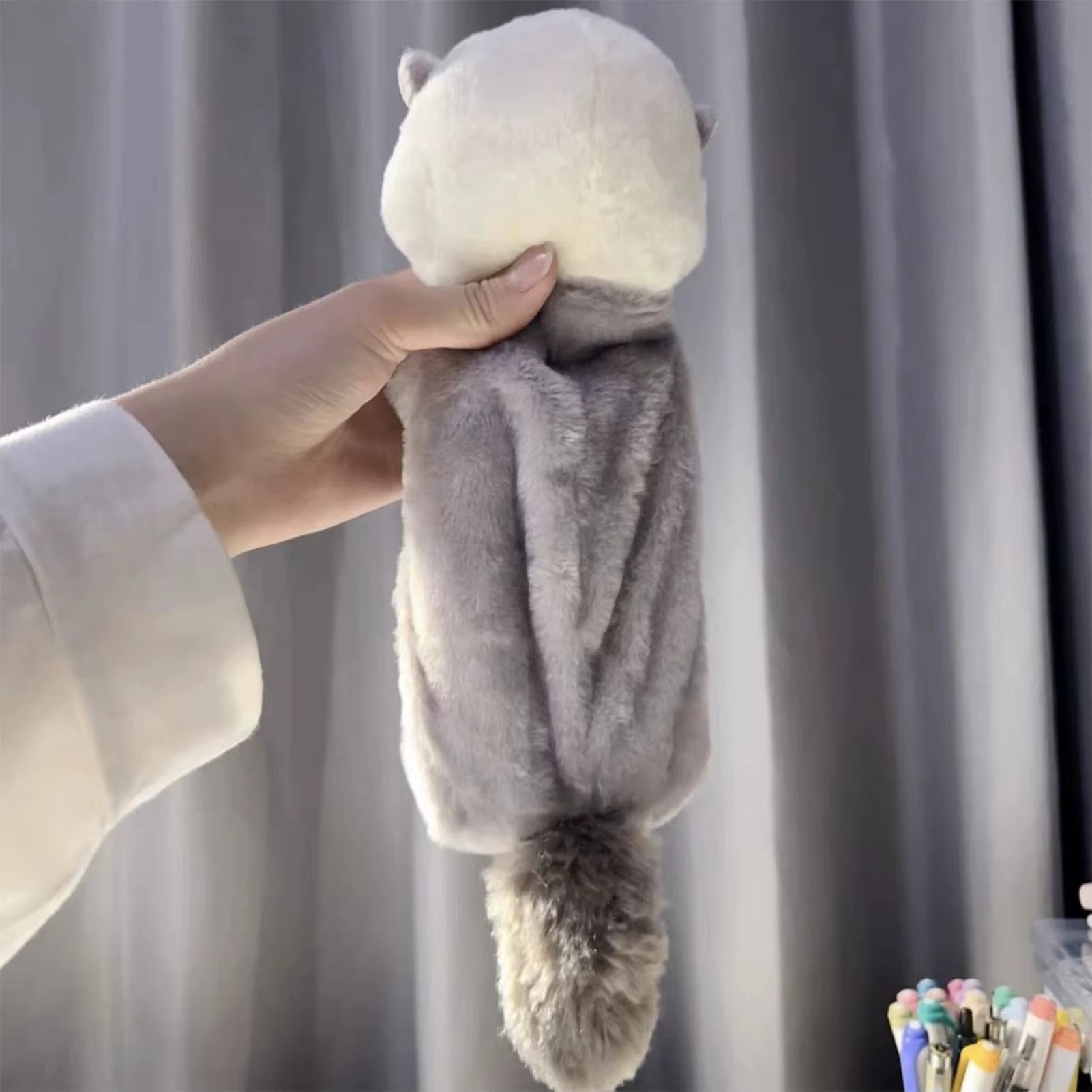 1 Pcs Creative Sea Otter Plush Pencil Case Ins High-Attractive Pen Holder Cute Pencil Pouch Bag School Supplies Stationery